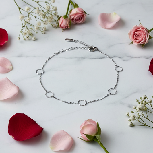 Silver Karma Circle Bracelet