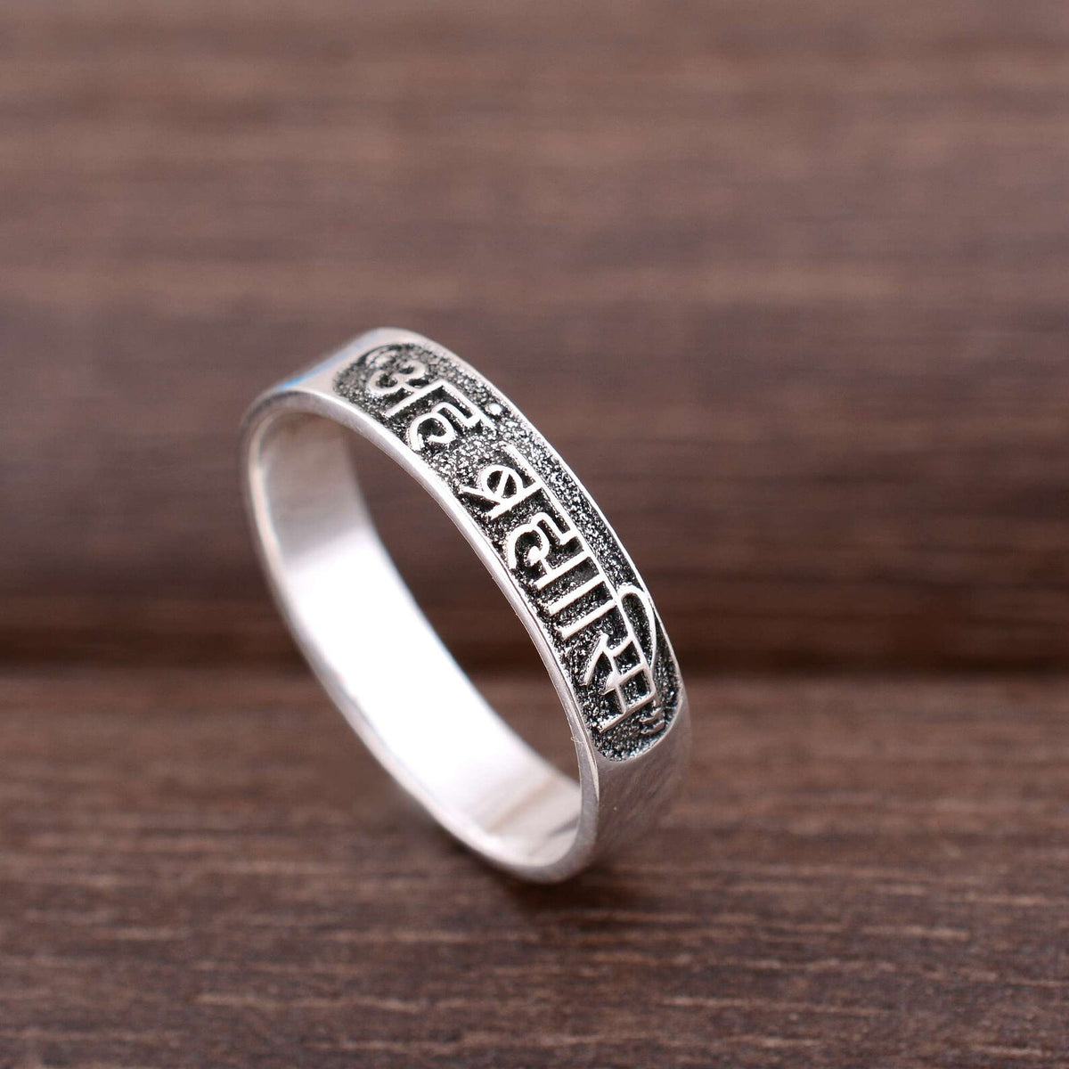 Silver Aham Brahmasmi Band Ring