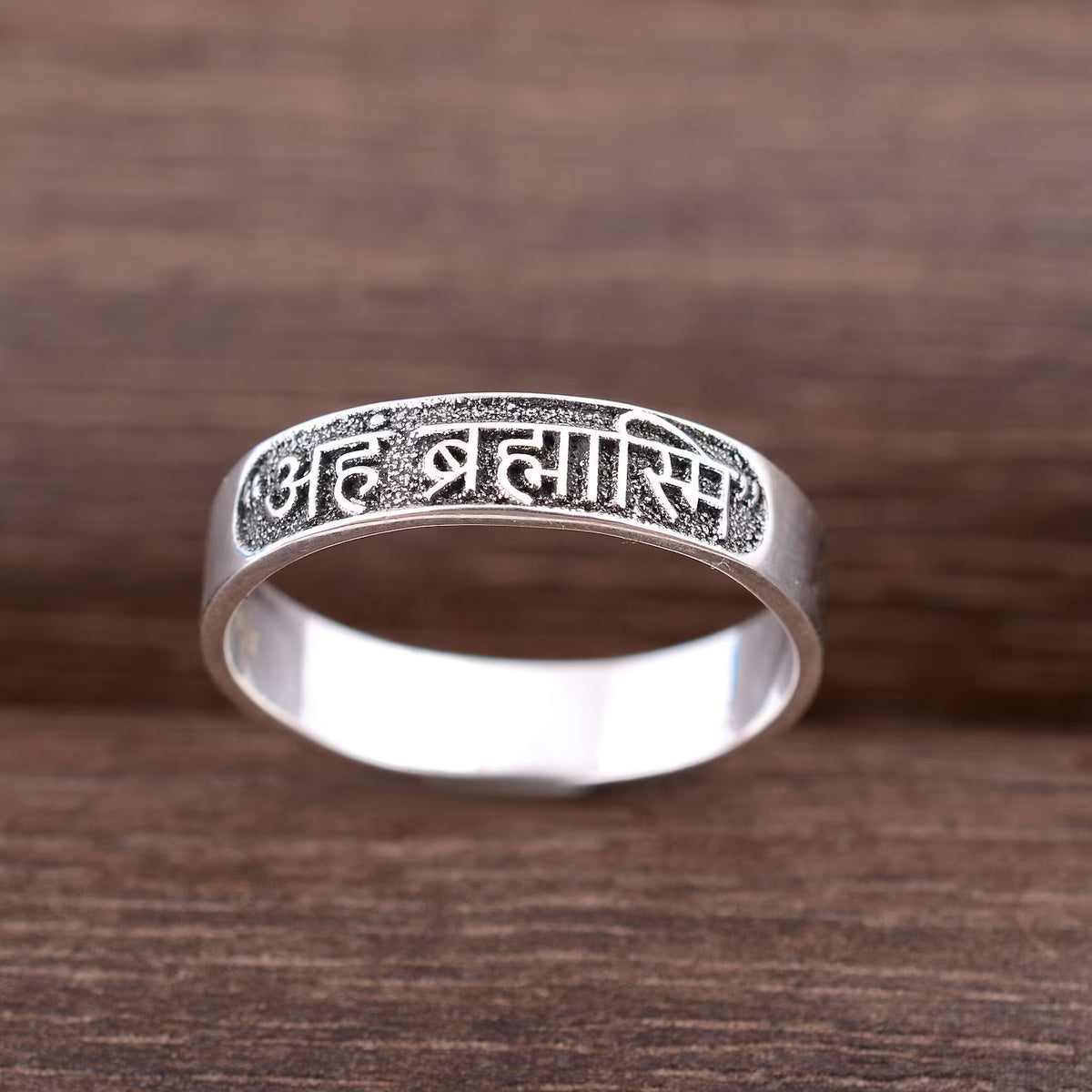 Silver Aham Brahmasmi Band Ring