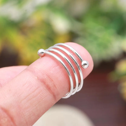 Silver Wire Spiral Ring