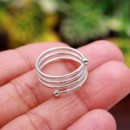 Silver Wire Spiral Ring