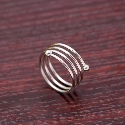 Silver Wire Spiral Ring
