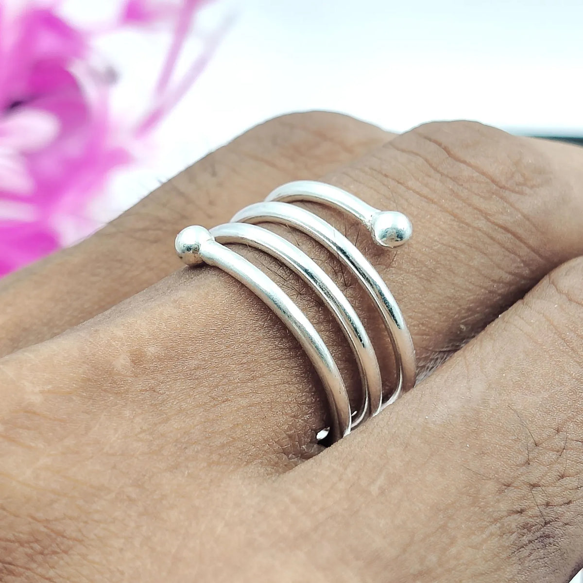 Silver Wire Spiral Ring