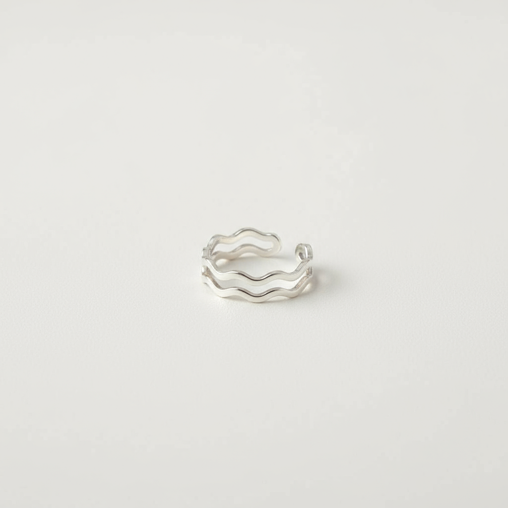Silver Curves Stackable Ring