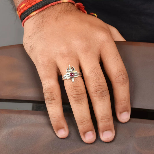 Silver Mahadev Third Eye Ring