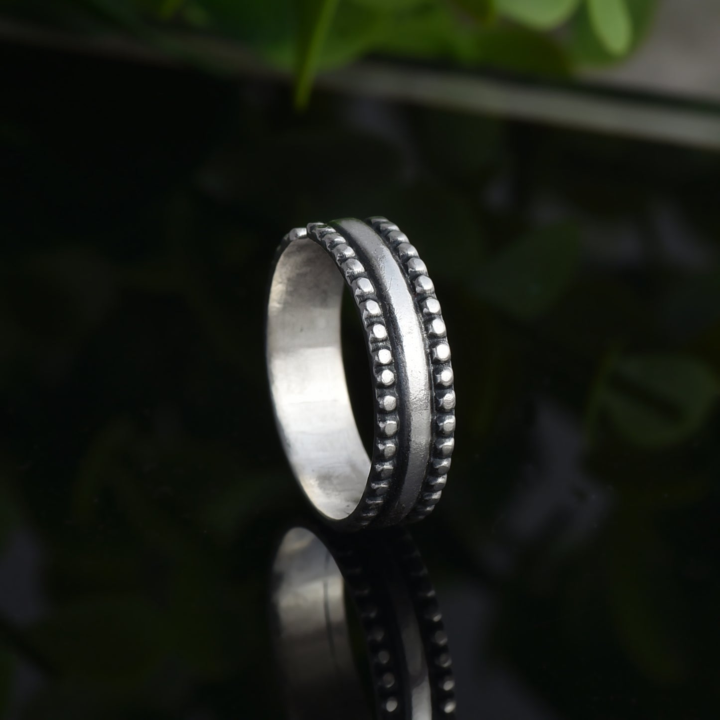 Silver band stackable Ring