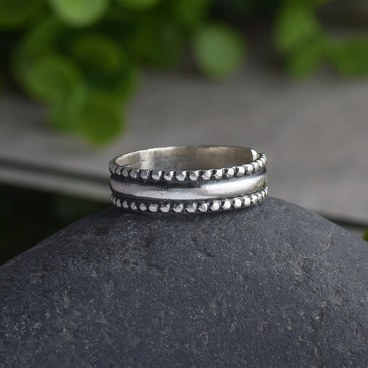 Silver band stackable Ring